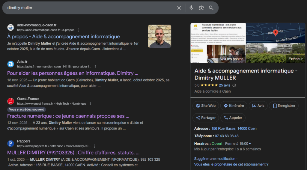 Dimitry MULLER - Aide informatique  Caen et cours informatique Caen. 
Caen informatique 