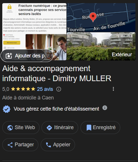 Dimitry MULLER - Aide informatique  Caen et cours informatique Caen. 
Caen informatique 5 étoiles le mieux noté